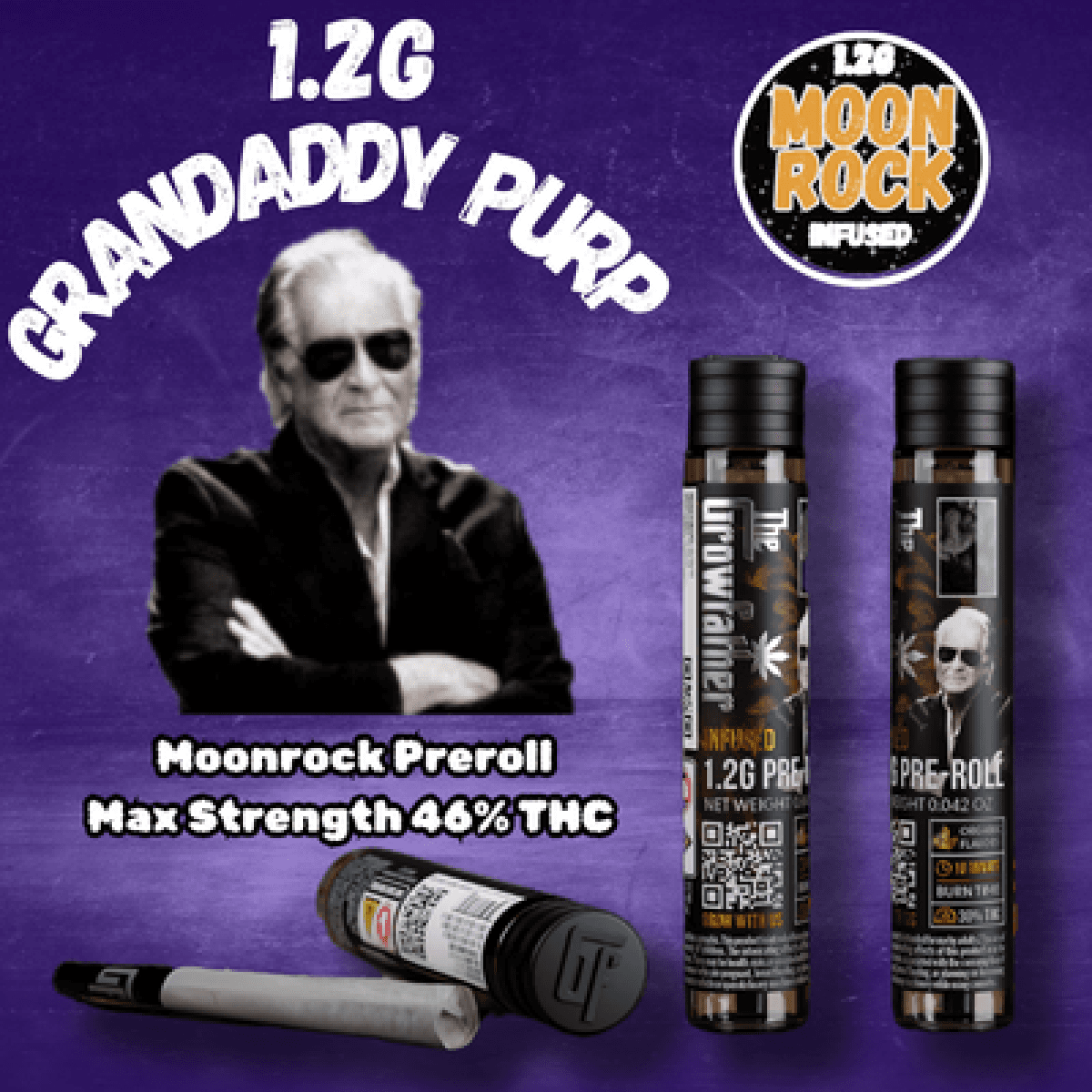 The Growfather Grandaddy Purp Berry Moonrock Infused Pre-Roll
